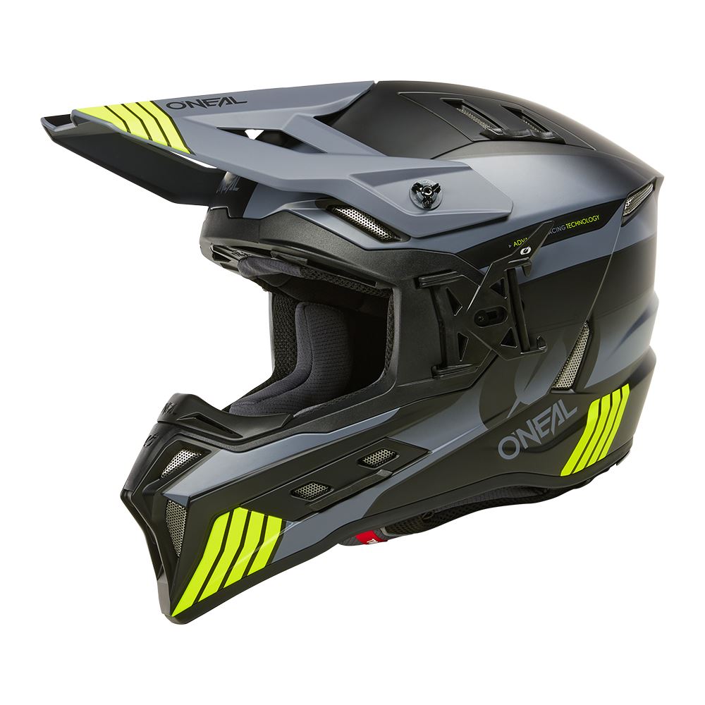 O'Neal 2025 Motocross Helmet EXSRS Hitch Black Grey Neon Yellow